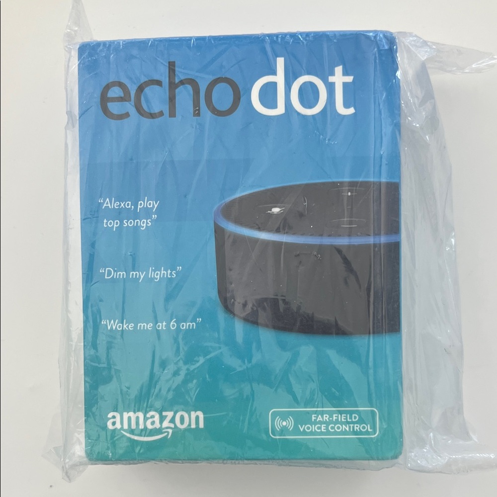 Amazon Echo Dot with Alexa - Black and Blue
